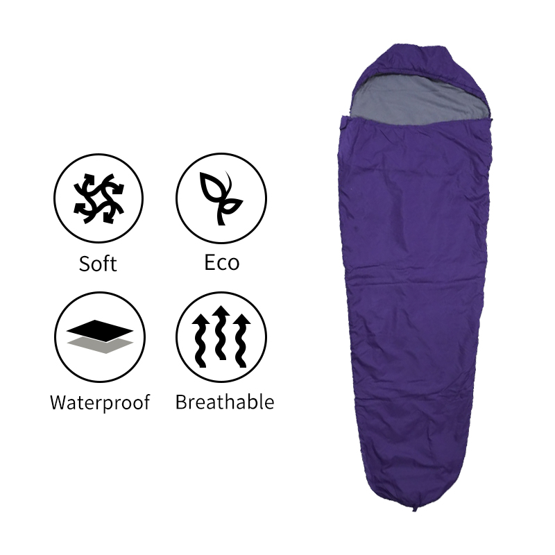 Purple Waterproof Mummy Sleeping Bag